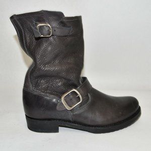 New! Frye Veronica Short Slouchy Boot Smoke Gray Leather Size 7.5 76509 T39
